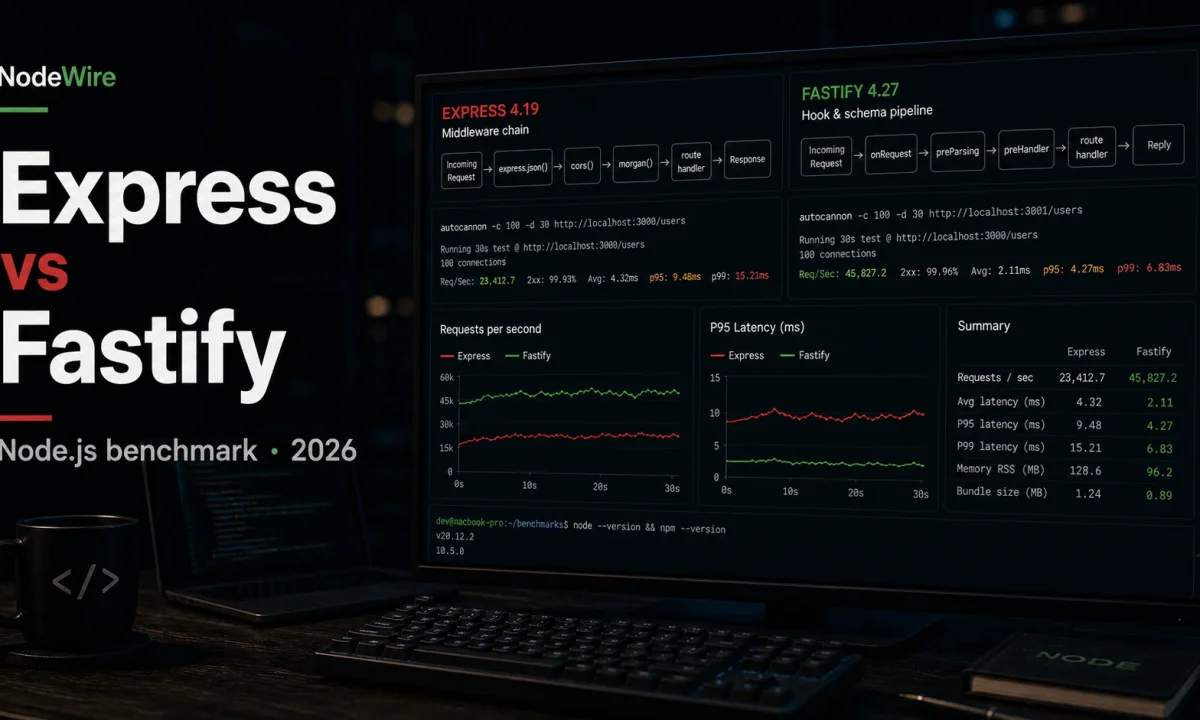Express vs Fastify Node.js benchmark in 2026