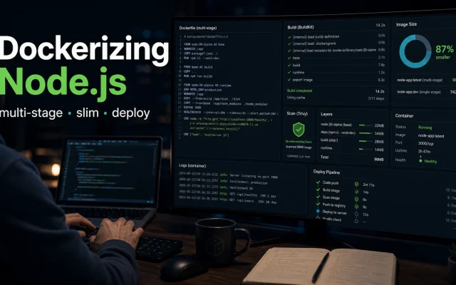 Dockerizing Node.js with multi-stage Dockerfile and slim deploy image